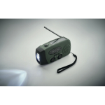 Radio portable solaire avec lampe et batterie d’urgence couleur vert foncé