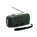 Radio portable solaire avec lampe et batterie d’urgence couleur vert foncé