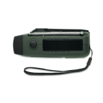 Radio portable solaire avec lampe et batterie d’urgence couleur vert foncé