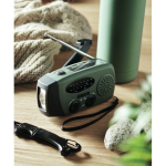 Radio portable solaire avec lampe et batterie d’urgence couleur vert foncé