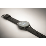 Montre connectée étanche avec bracelet en silicone couleur noir cinquième vue photographique