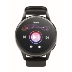Montre connectée étanche avec bracelet en silicone couleur noir neuvième vue