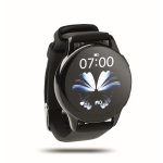 Montre connectée étanche avec bracelet en silicone couleur noir