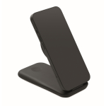 Station de charge 3 en 1 avec support pour téléphone compatible Apple® couleur noir troisième vue