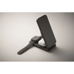 Station de charge 3 en 1 avec support pour téléphone compatible Apple® couleur noir vue photographique