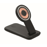 Station de charge 3 en 1 avec support pour téléphone compatible Apple® couleur noir