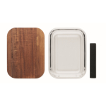 Lunch box en verre avec couvercle bois et fermeture élastique couleur transparent cinquième vue