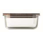 Lunch box en verre avec couvercle bois et fermeture élastique couleur transparent septième vue