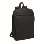 Sac à dos pour ordinateur RPET et PU avec sangle pour bagages 16'' couleur noir deuxième vue