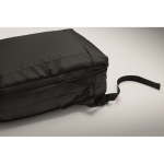 Sac à dos pour ordinateur RPET et PU avec sangle pour bagages 16'' couleur noir vue photographique