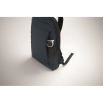 Sac à dos pour ordinateur RPET et PU avec sangle pour bagages 16'' couleur bleu vue photographique