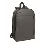 Sac à dos pour ordinateur RPET et PU avec sangle pour bagages 16'' couleur gris foncé deuxième vue