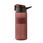 Bouteille RPET avec bouchon rabattable et paille incluse 500ml couleur bordeaux huitième vue