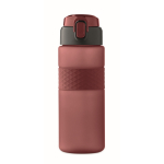 Bouteille RPET avec bouchon rabattable et paille incluse 500ml couleur bordeaux