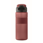Bouteille RPET avec bouchon rabattable et paille incluse 500ml couleur bordeaux
