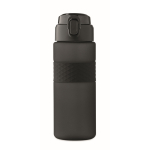 Bouteille RPET avec bouchon rabattable et paille incluse 500ml couleur noir