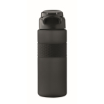 Bouteille RPET avec bouchon rabattable et paille incluse 500ml couleur noir