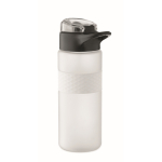 Bouteille RPET avec bouchon rabattable et paille incluse 500ml couleur blanc transparent troisième vue