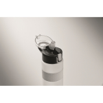 Bouteille RPET avec bouchon rabattable et paille incluse 500ml couleur blanc transparent cinquième vue photographique