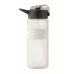 Bouteille RPET avec bouchon rabattable et paille incluse 500ml couleur blanc transparent