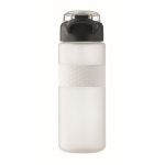 Bouteille RPET avec bouchon rabattable et paille incluse 500ml couleur blanc transparent