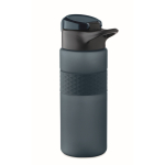Bouteille RPET avec bouchon rabattable et paille incluse 500ml couleur bleu marine troisième vue