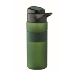 Bouteille RPET avec bouchon rabattable et paille incluse 500ml couleur vert foncé troisième vue