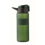 Bouteille RPET avec bouchon rabattable et paille incluse 500ml couleur vert foncé