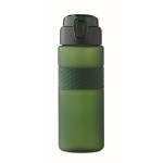 Bouteille RPET avec bouchon rabattable et paille incluse 500ml couleur vert foncé