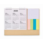 Calendrier de bureau avec notes adhésives et bloc-notes couleur beige cinquième vue