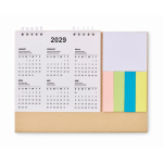 Calendrier de bureau avec notes adhésives et bloc-notes couleur beige sixième vue