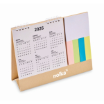Calendrier de bureau avec notes adhésives et bloc-notes couleur beige deuxième vue principale