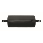 Sac de sport cylindrique en RPET avec sangle amovible couleur noir troisième vue