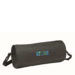 Sac de sport cylindrique en RPET avec sangle amovible couleur noir vue avec zone d'impression