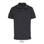 Polo coton peigné homme manches courtes 2 boutons couleur noir