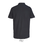 Polo coton peigné homme manches courtes 2 boutons couleur noir vue arrière