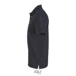 Polo coton peigné homme manches courtes 2 boutons couleur noir vue latérale