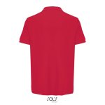 Polo coton peigné homme manches courtes 2 boutons couleur rouge vue arrière