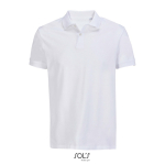 Polo coton peigné homme manches courtes 2 boutons couleur blanc neuvième vue