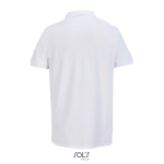 Polo coton peigné homme manches courtes 2 boutons couleur blanc vue arrière