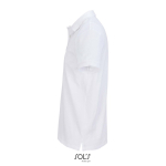 Polo coton peigné homme manches courtes 2 boutons couleur blanc vue latérale