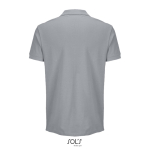 Polo coton peigné homme manches courtes 2 boutons couleur gris vue arrière
