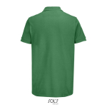 Polo coton peigné homme manches courtes 2 boutons couleur vert vue arrière