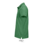 Polo coton peigné homme manches courtes 2 boutons couleur vert vue latérale