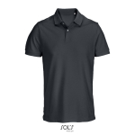 Polo coton peigné homme manches courtes 2 boutons couleur gris foncé