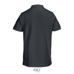Polo coton peigné homme manches courtes 2 boutons couleur gris foncé vue arrière