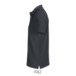 Polo coton peigné homme manches courtes 2 boutons couleur gris foncé vue latérale