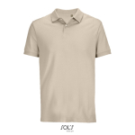 Polo coton peigné homme manches courtes 2 boutons couleur nude