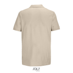Polo coton peigné homme manches courtes 2 boutons couleur nude vue arrière