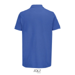 Polo coton peigné homme manches courtes 2 boutons couleur bleu roi vue arrière